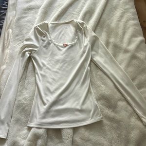 White long sleeve top